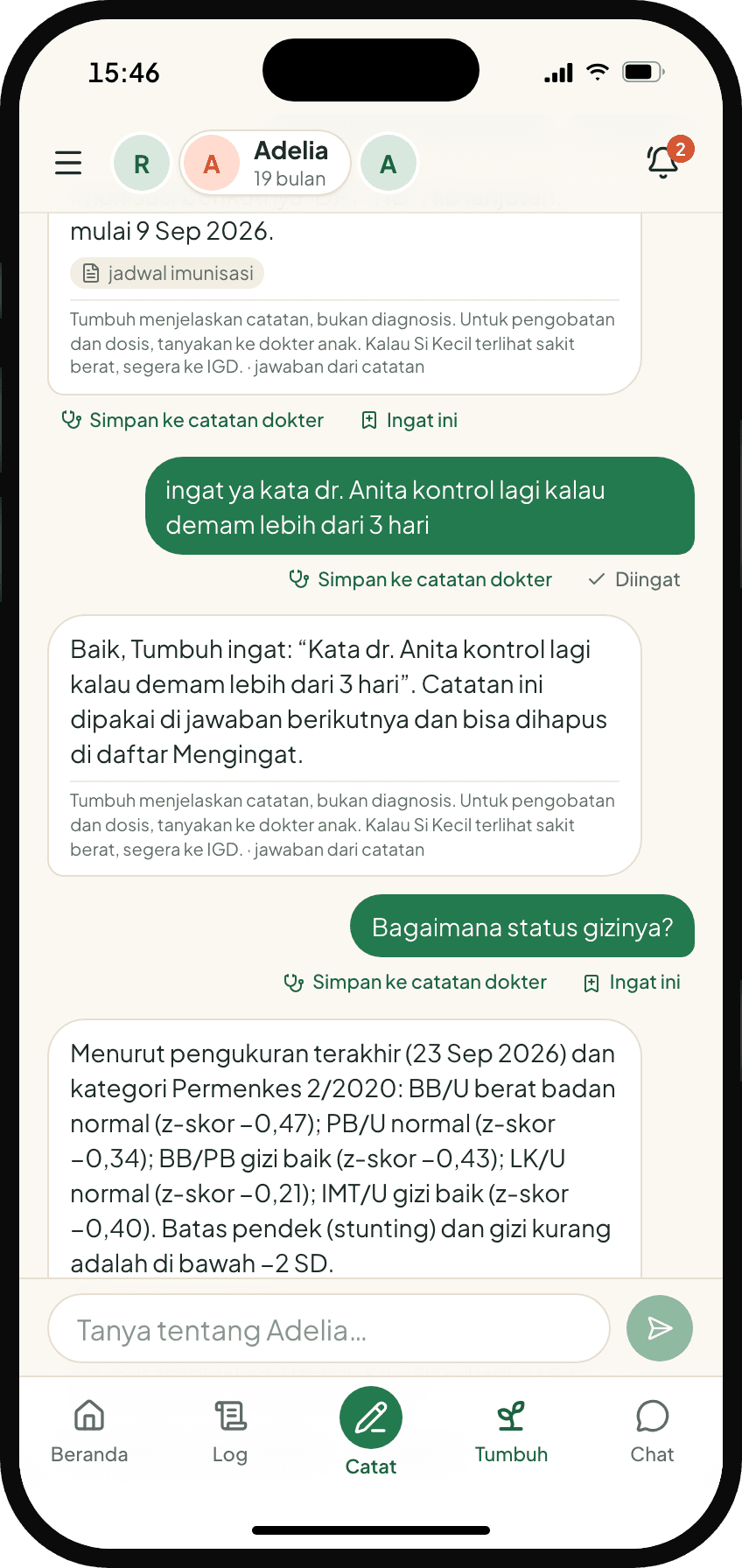 Tanya Tumbuh: tanya jawab dari catatan Adelia