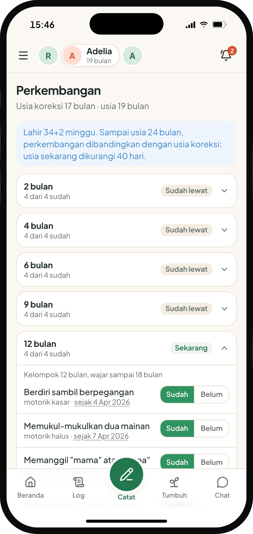 Tahapan perkembangan, dipantau dengan serius.